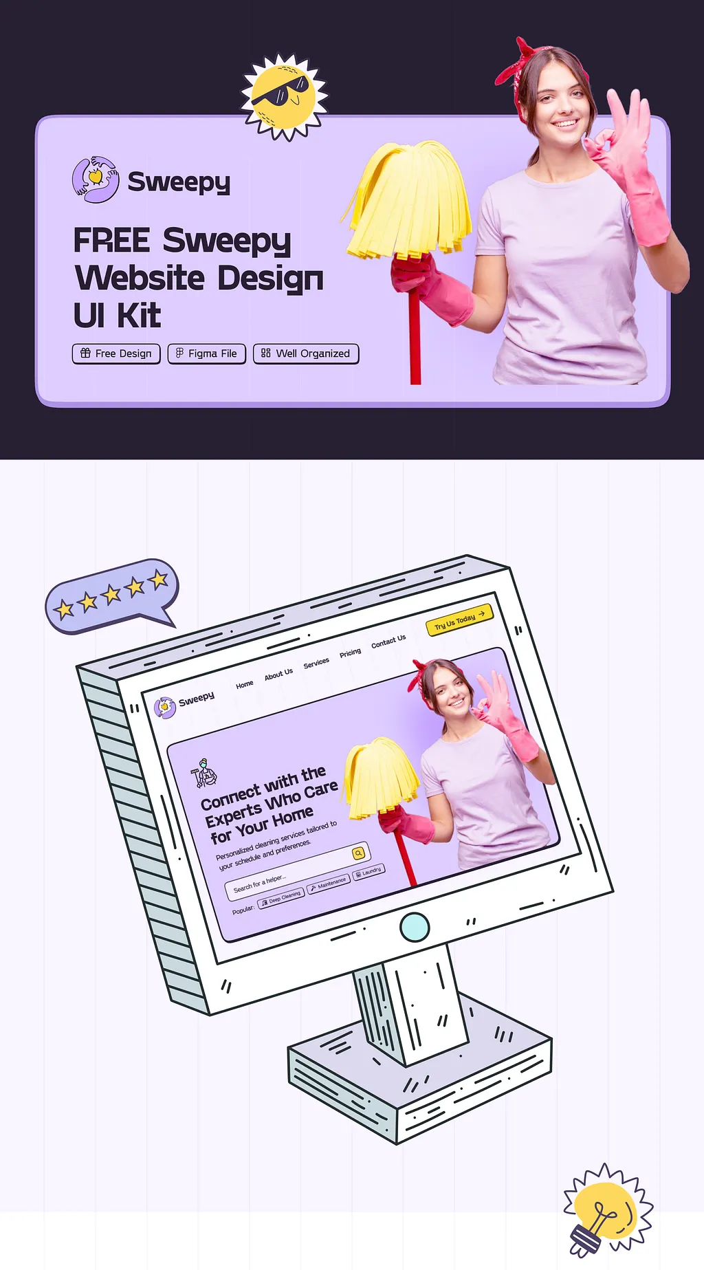 Sweepy UI Kit – Figma Template Preview