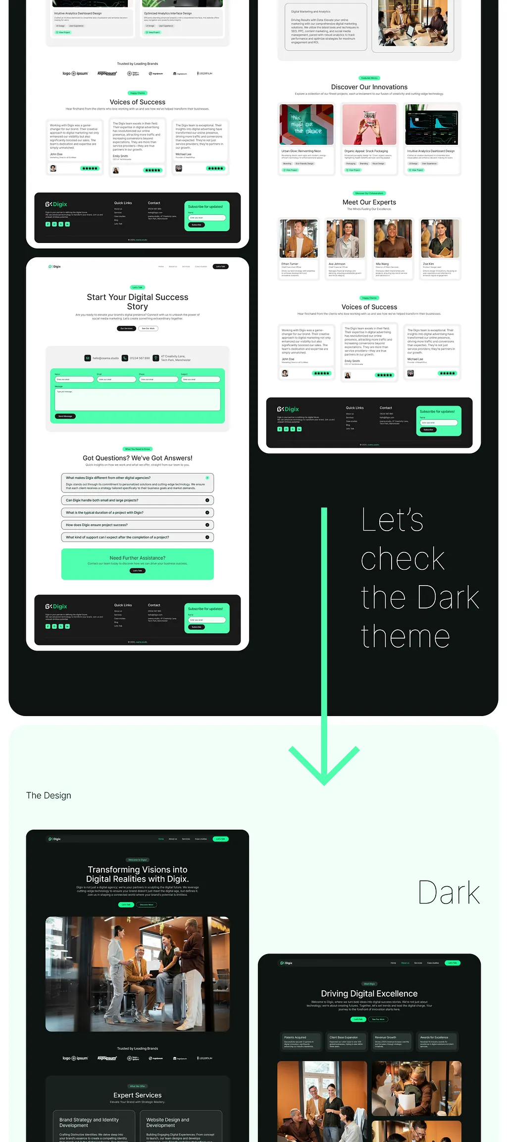 Digix Figma UI Kit homepage preview Dark