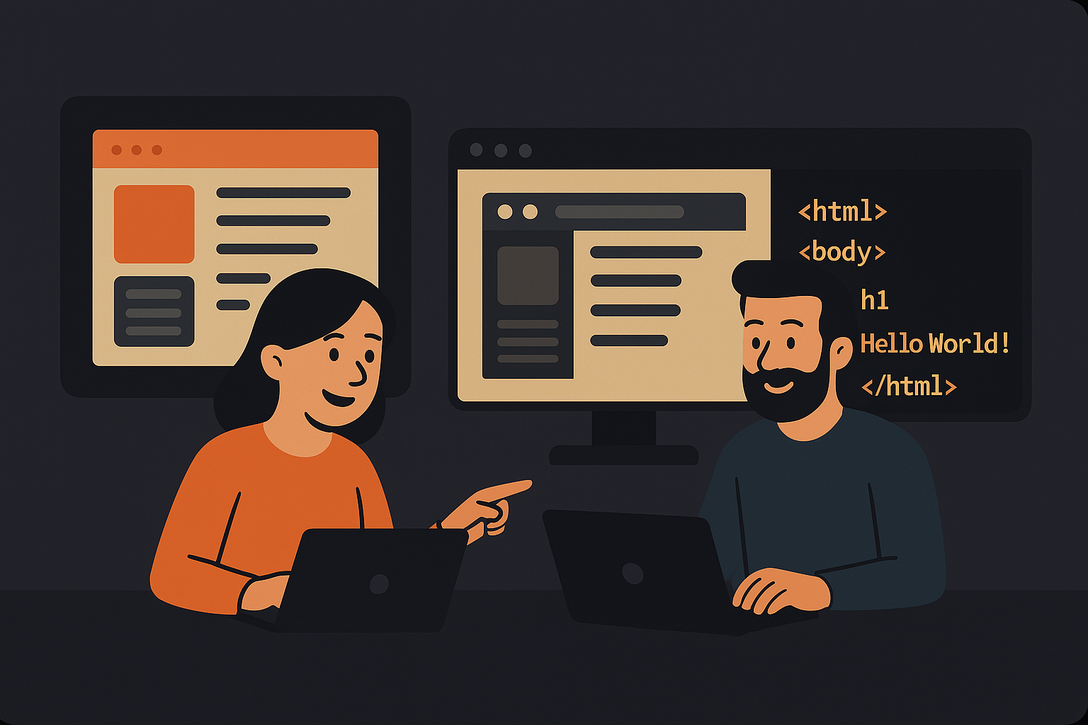 Illustration showing Front-End Basics for Designers
