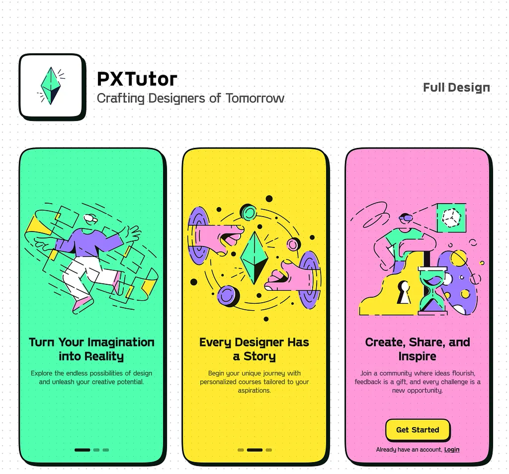 PXTutor Design Learning UX/UI Overview